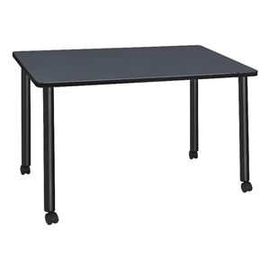 48&quot x 24&quot Kee Mobile Training Wood Table- Grey/ Black