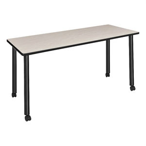 66&quot x 24&quot Kee Mobile Training Wood Table- Maple/ Black