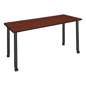 72&quot x 24&quot Kee Mobile Training Wood Table- Cherry/ Black