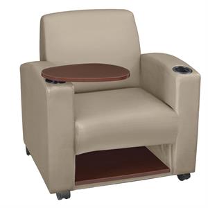 nova tablet arm chair w/ storage- sand/java