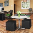 Jean Square Vinyl Ottoman (Set of 2)- Black