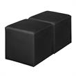 Jean Square Vinyl Ottoman (Set of 2)- Black