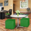 Jean Square Vinyl Ottoman (Set of 2)- Envy Green