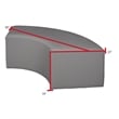 Aurora Curved Vinyl Ottoman (Set of 2)- Grey