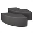 Aurora Curved Vinyl Ottoman (Set of 2)- Grey