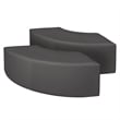 Aurora Curved Vinyl Ottoman (Set of 2)- Grey