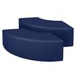 Aurora Curved Vinyl Ottoman (Set of 2)- Naval Blue