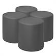 Logan Round Vinyl Ottoman (Set of 4)- Grey