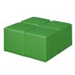 Jean Square Vinyl Ottoman (Set of 4)- Envy Green