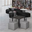 Aurora Curved Vinyl Ottoman (Set of 4)- Black