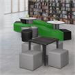 Aurora Curved Vinyl Ottoman (Set of 4)- Envy Green