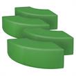 Aurora Curved Vinyl Ottoman (Set of 4)- Envy Green