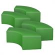 Aurora Curved Vinyl Ottoman (Set of 4)- Envy Green