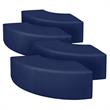 Aurora Curved Vinyl Ottoman (Set of 4)- Naval Blue