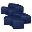 Aurora Curved Vinyl Ottoman (Set of 4)- Naval Blue