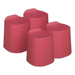 Regency Dott Plastic Stackable Stools (Set of 4)- Red Raspberry