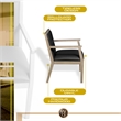 Regent WallGuard Guest & Reception Waiting Room Wood Side Chair - Noble Oak / Black Vinyl