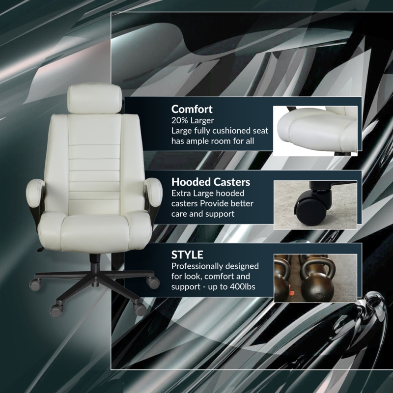 Regency DuraForce Big & Tall Ergonomic Executive Office Chair - Cream