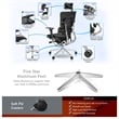 Omega Ergonomic Leather Executive Office Chair with Headrest/Adjustable Lumbar Support - Black