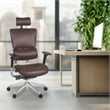 Omega Ergonomic Leather Executive Office Chair with Headrest/Adjustable Lumbar Support - Chocolate