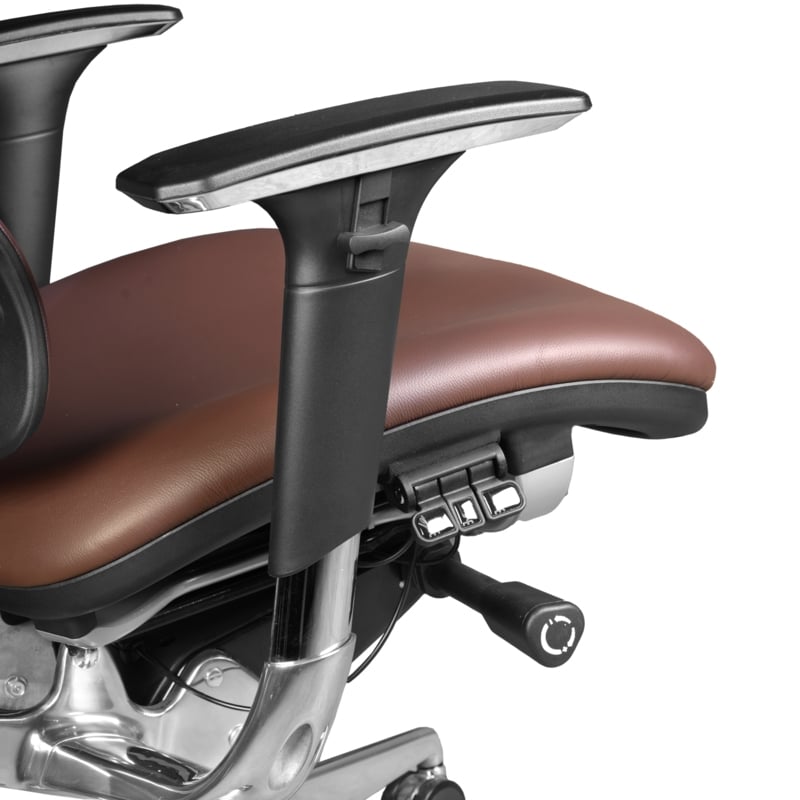 Omega Ergonomic Leather Executive Office Chair with Headrest/Adjustable Lumbar Support - Chocolate