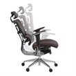 Omega Ergonomic Leather Executive Office Chair with Headrest/Adjustable Lumbar Support - Chocolate