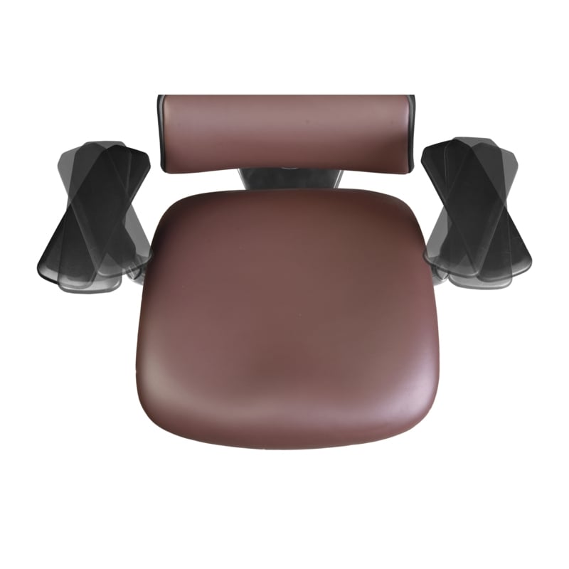 Omega Ergonomic Leather Executive Office Chair with Headrest/Adjustable Lumbar Support - Chocolate