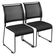 Regency Maxx Mesh and Fabric Seat Stacking Office Chairs - 12 Pack - Black