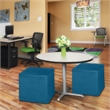 Jean Square Vinyl Ottoman (Set of 2)- Peacock Teal