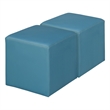 Jean Square Vinyl Ottoman (Set of 2)- Peacock Teal