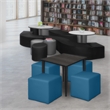 Jean Square Vinyl Ottoman (Set of 4)- Peacock Teal