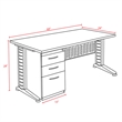 Regency Fusion 60 x 24 Teachers Desk with Single Pedestal Drawer Unit- Noble Oak