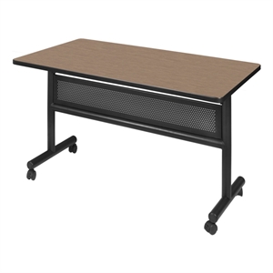 Regency Kobe 48 x 24&quot Flip-Top Nesting Table with Modesty Panel- Noble Oak