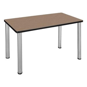 Regency Kee 42 x 24&quot Training Seminar Table- Noble Oak Top/Chrome Legs