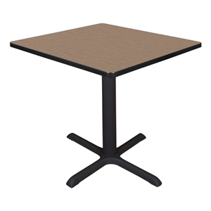 Regency Cain Small 30&quot Square X-Base Breakroom Table- Noble Oak