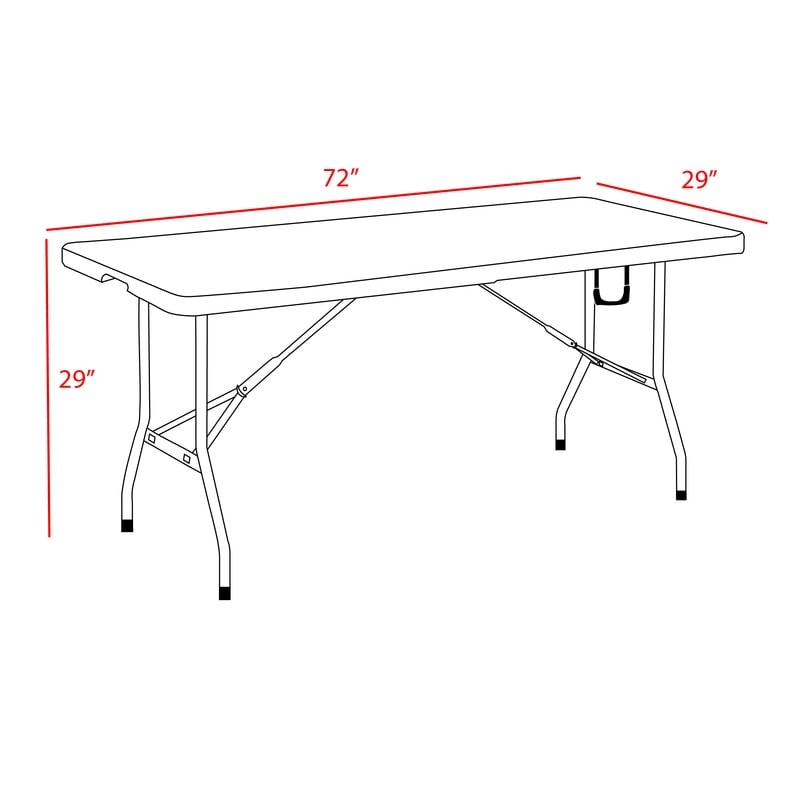 Regency Trestle 6 ft Folding Table Heavy-Duty Steel Frame 72x29 in - White