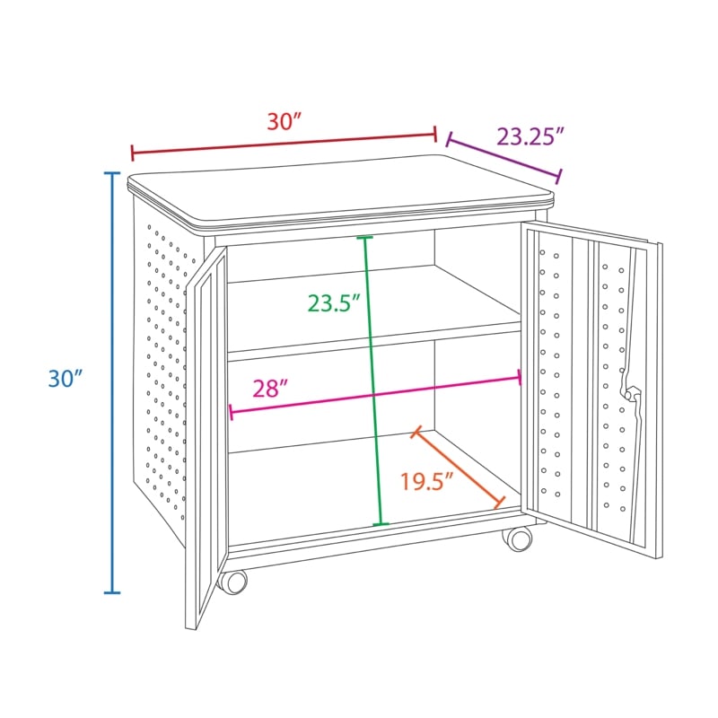 Regency Mesa Steel Mobile Locking 2-Door Storage Cabinet 30