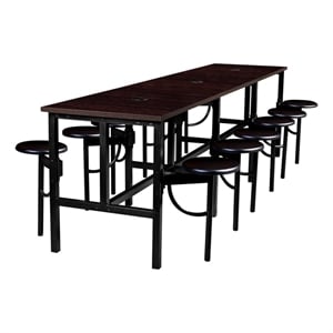 Regency Endure Collaborative Table/Chair Set with 12 Stools/Walnut Wood Seats
