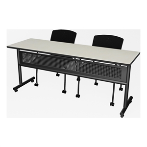 Regency Kobe 72 x 24&quot Flip-Top  Nesting Table - Maple/2 Knight Mesh Chairs