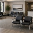 Regency Welcome Bariatric Guest Reception and Waiting Room Chair w/ Arms - Black