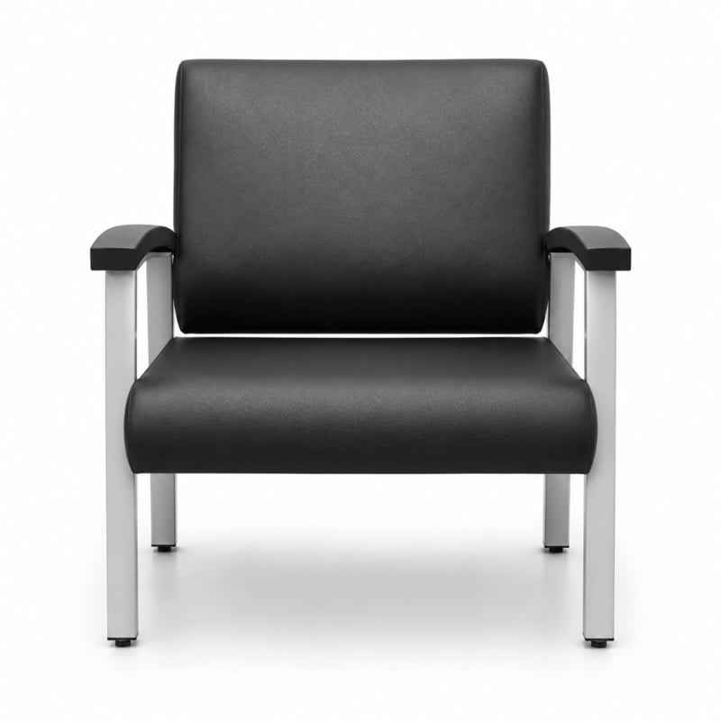 Regency Welcome Bariatric Guest Reception and Waiting Room Chair w/ Arms - Black
