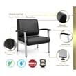 Regency Welcome Bariatric Guest Reception and Waiting Room Chair w/ Arms - Black