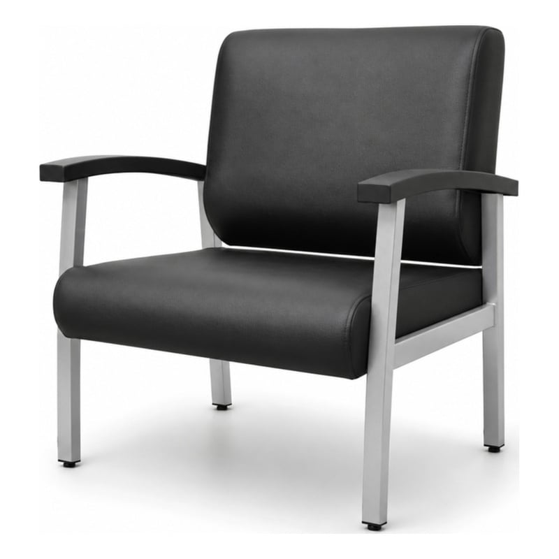 Regency Welcome Bariatric Guest Reception and Waiting Room Chair w/ Arms - Black