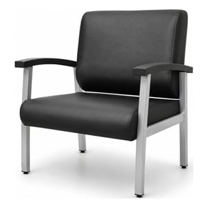 Regency Welcome Bariatric Guest Reception and Waiting Room Chair w/ Arms - Black