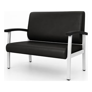 Regency Welcome Guest Reception and Waiting Room Loveseat with Arms - Black
