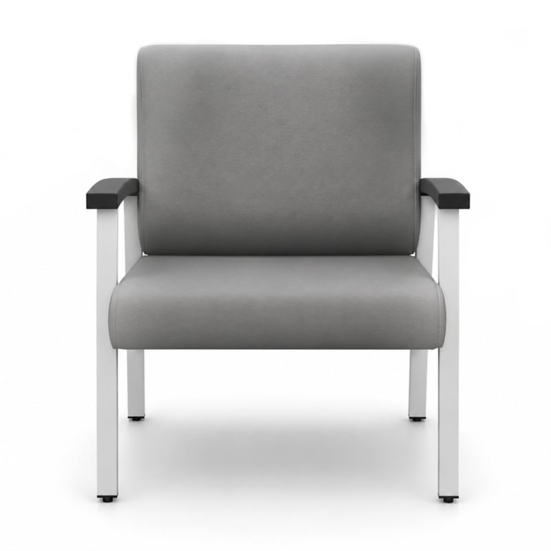 Regency Welcome Bariatric Guest Reception and Waiting Room Chair w/ Arms - Grey
