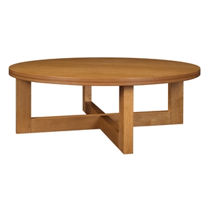 regency chloe round veneer coffee table in medium oak walnut