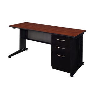 Regency Fusion 66&quot x 30&quot Single Pedestal Desk in Cherry