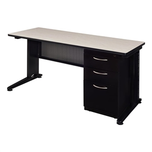 Regency Fusion 72 inch x 30 inch Single Pedestal Desk in Maple