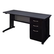 Regency Fusion 72 inch x 30 inch Single Pedestal Desk in Gray